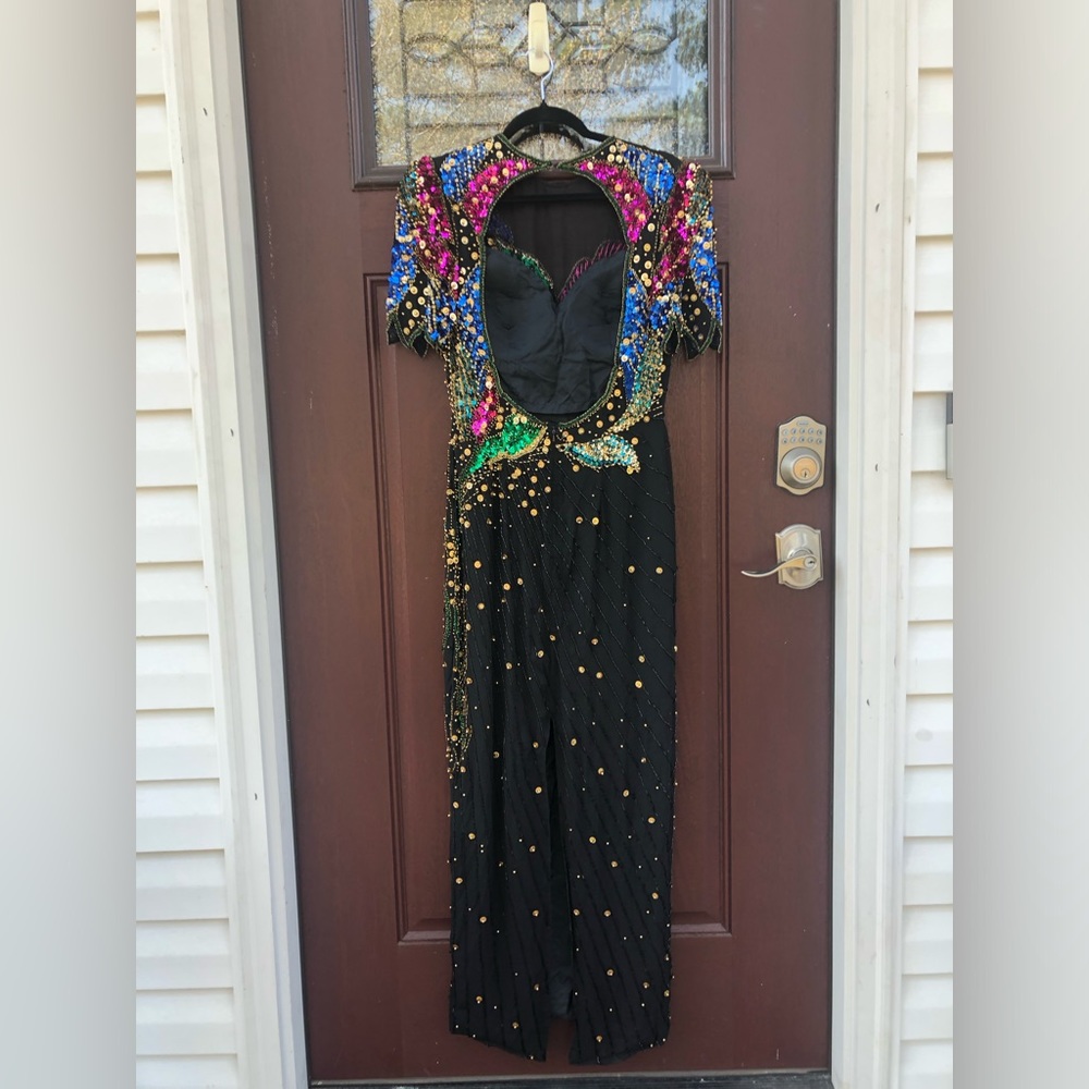 Vintage 1980s Beaded “Alyce Designs” Prom / Formal Dress - Picture 3 of 17